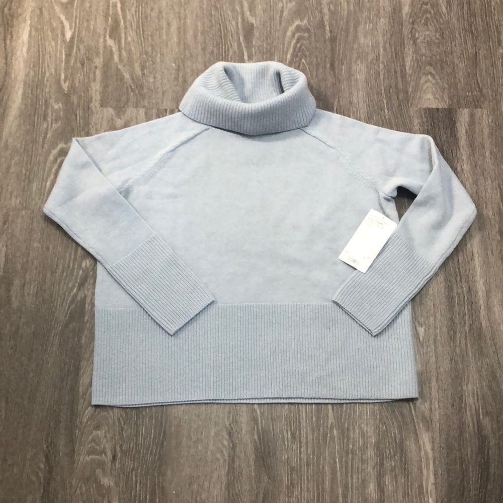 Athleta Aspen Wool Cashmere Turtleneck Size XS Light Blue
